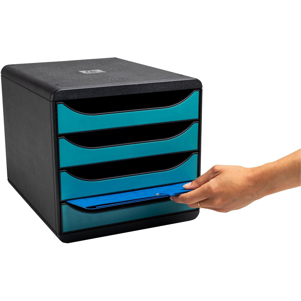Exacompta Skandi 4 Drawer Pacific Blue Big Filing Box Image 7