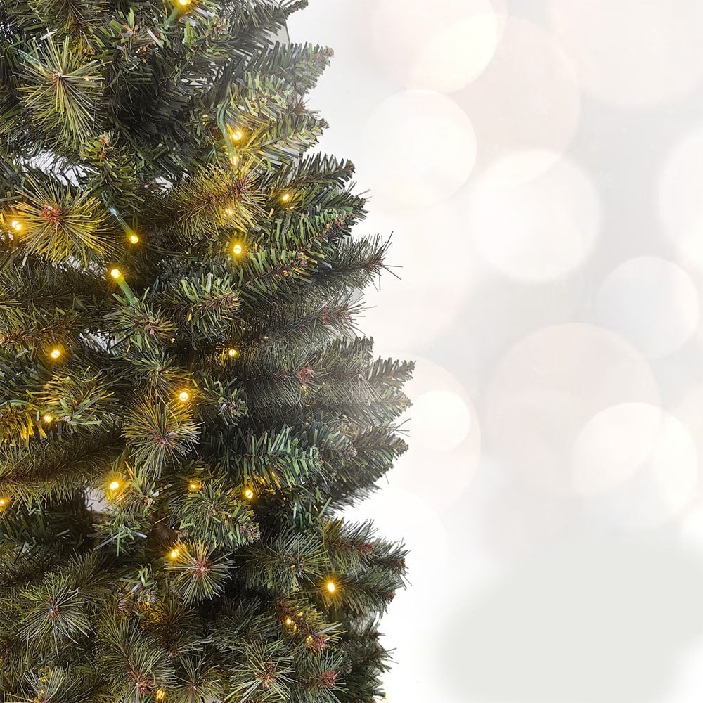 Noel Square Pre Lit Warm White LED Xmas Half Tree 4.9ft Image 3