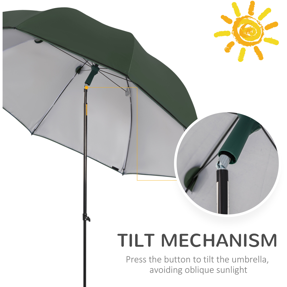 Outsunny Green Parasol with Side Panel 2m Image 5