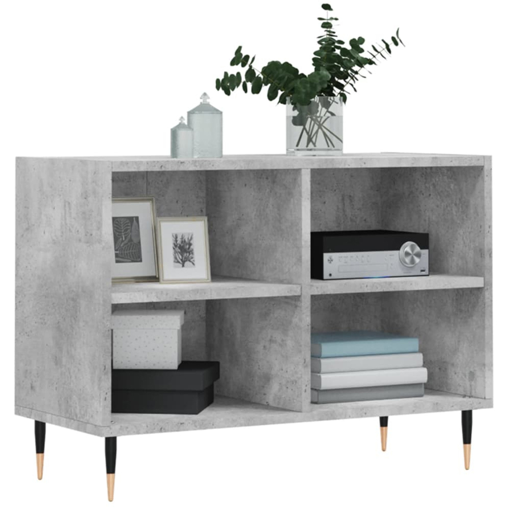 vidaXL 4 Shelf Concrete Grey TV Cabinet Image 3