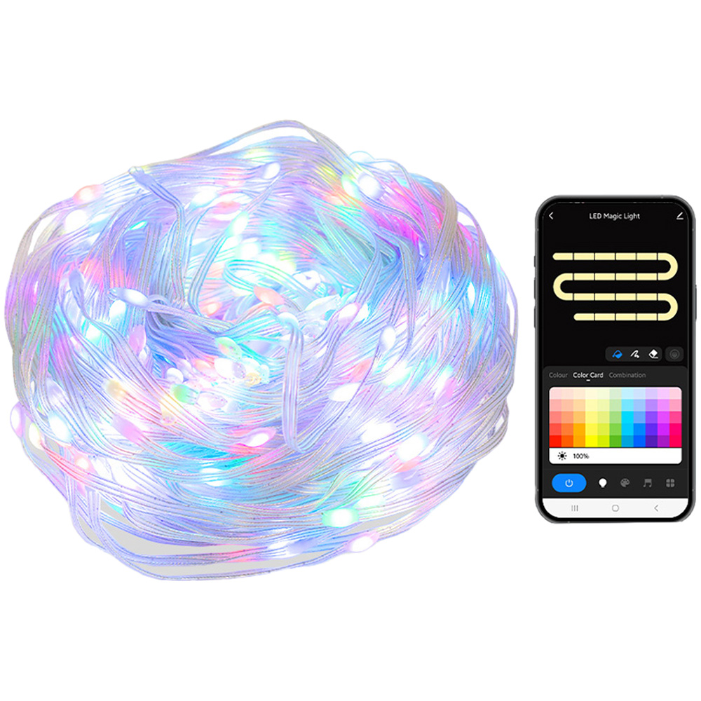 ValueLights Smart App-Control RGB IP44 Fairy Curtain Light 2 x 2m Image 2