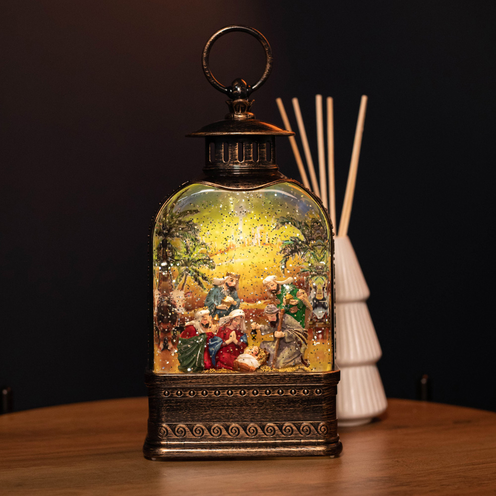 Samuel Alexander Antique Water Spinner Nativity Scene Lantern Christmas Decoration 24cm Image 2