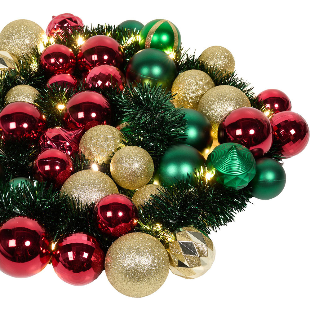 Traditional Tinsel LED Bauble Garland Image 4