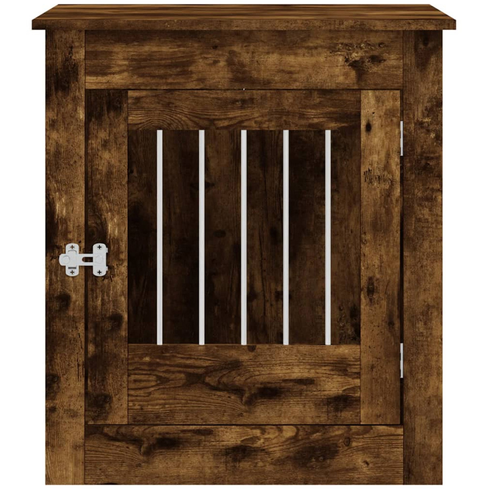 vidaXL Smoked Oak Processed Wood Dog Crate Furniture 64.5 x 80 x 71cm Image 6