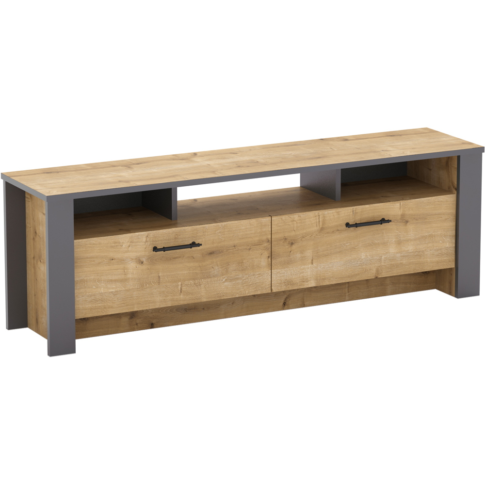 Decorotika Manhattan 2 Door 3 Shelf Oak TV Unit Image 5