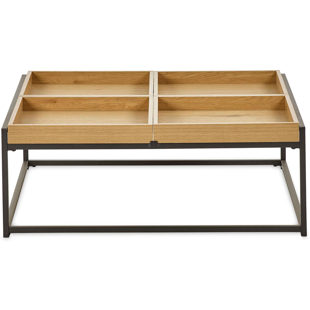 Julian Bowen Ezra Warm Light Oak Effect Square Tray Coffee Table Image 4