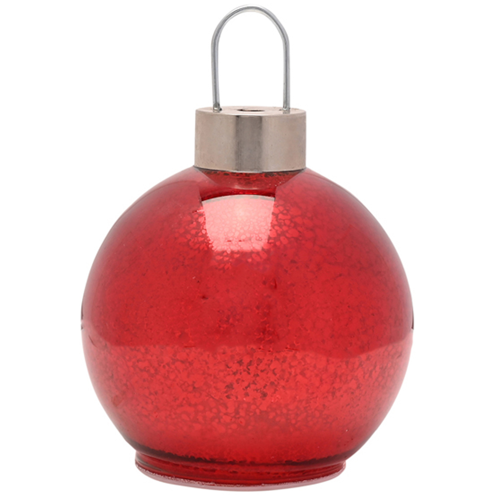 The Seasonal Gift Co Red Mercury Glass LED Fairy Light Bauble 13cm Image 2