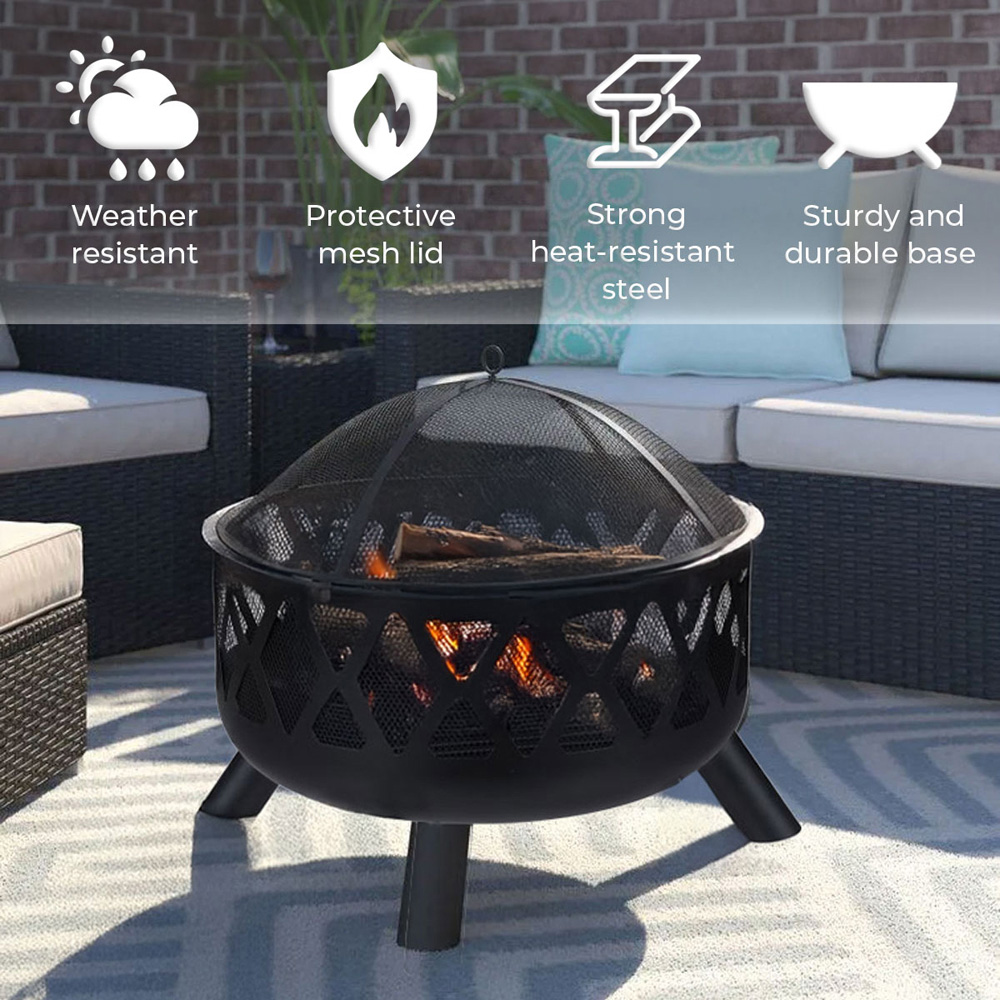 Neo Direct Black Outdoor Fire Pit Bowl Image 8