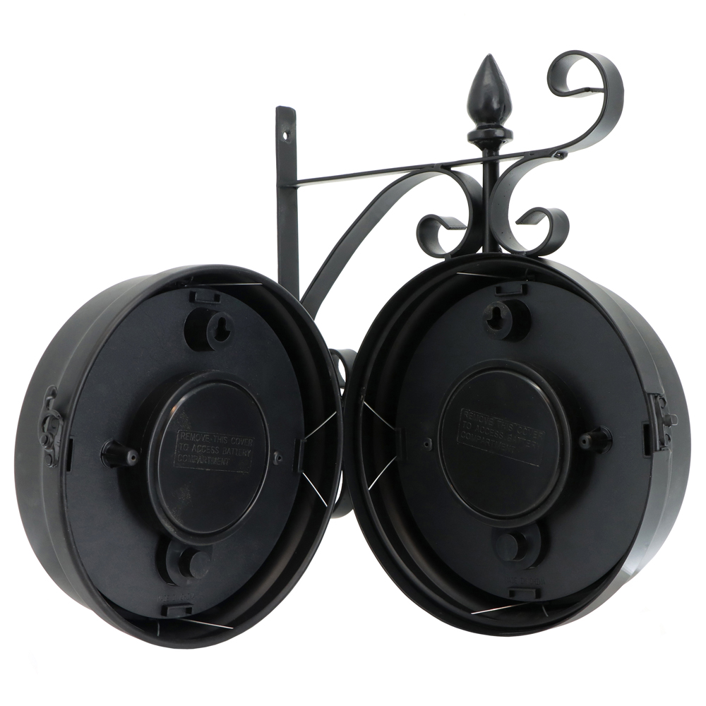 Charles Bentley Black Paddington Double Sided Garden Clock 35 x 33cm Image 6