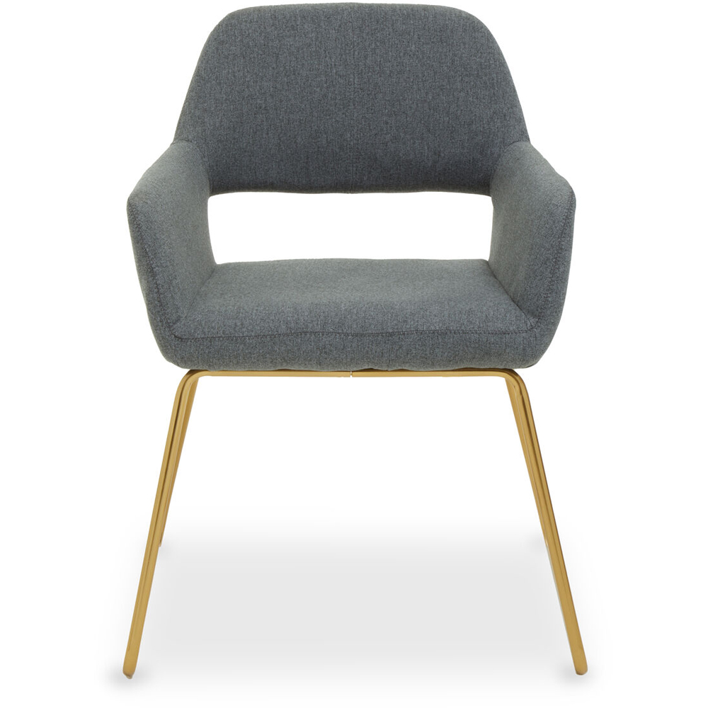 Premier Housewares Stockholm Grey and Gold Dining Chair Image 3