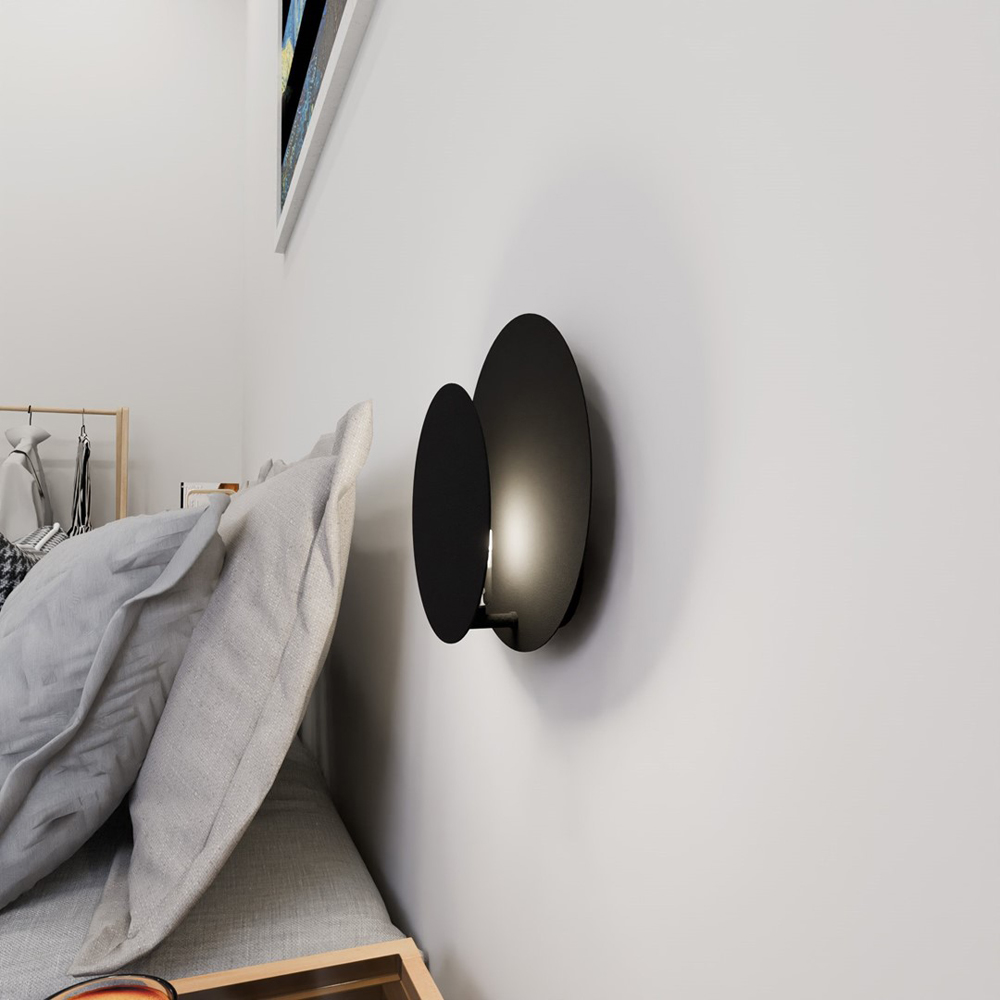 Emibig Circle Black G9 Wall Light Image 3