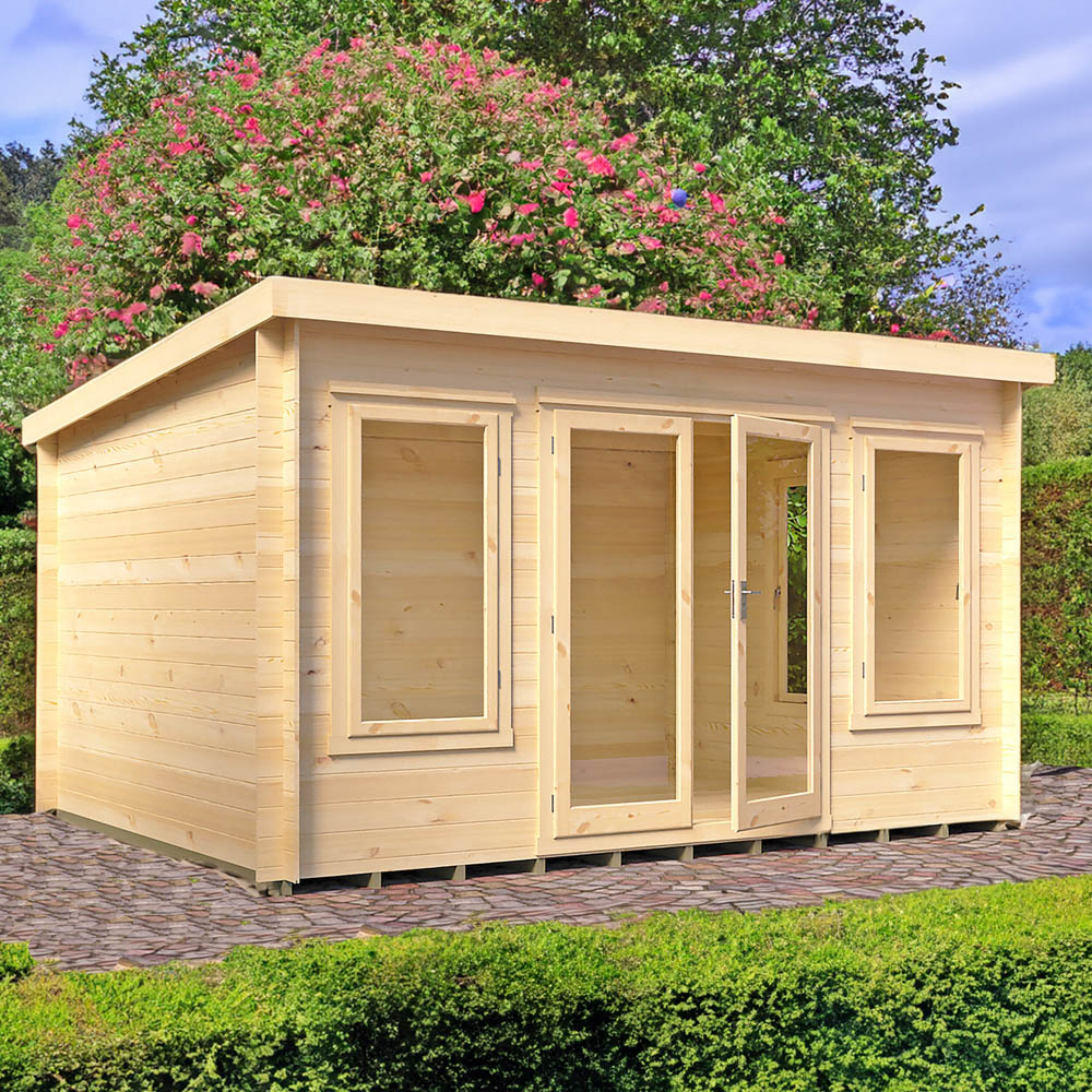Shire Emneth 10 x 13ft Double Door Pressure Treated Log Cabin Image 2