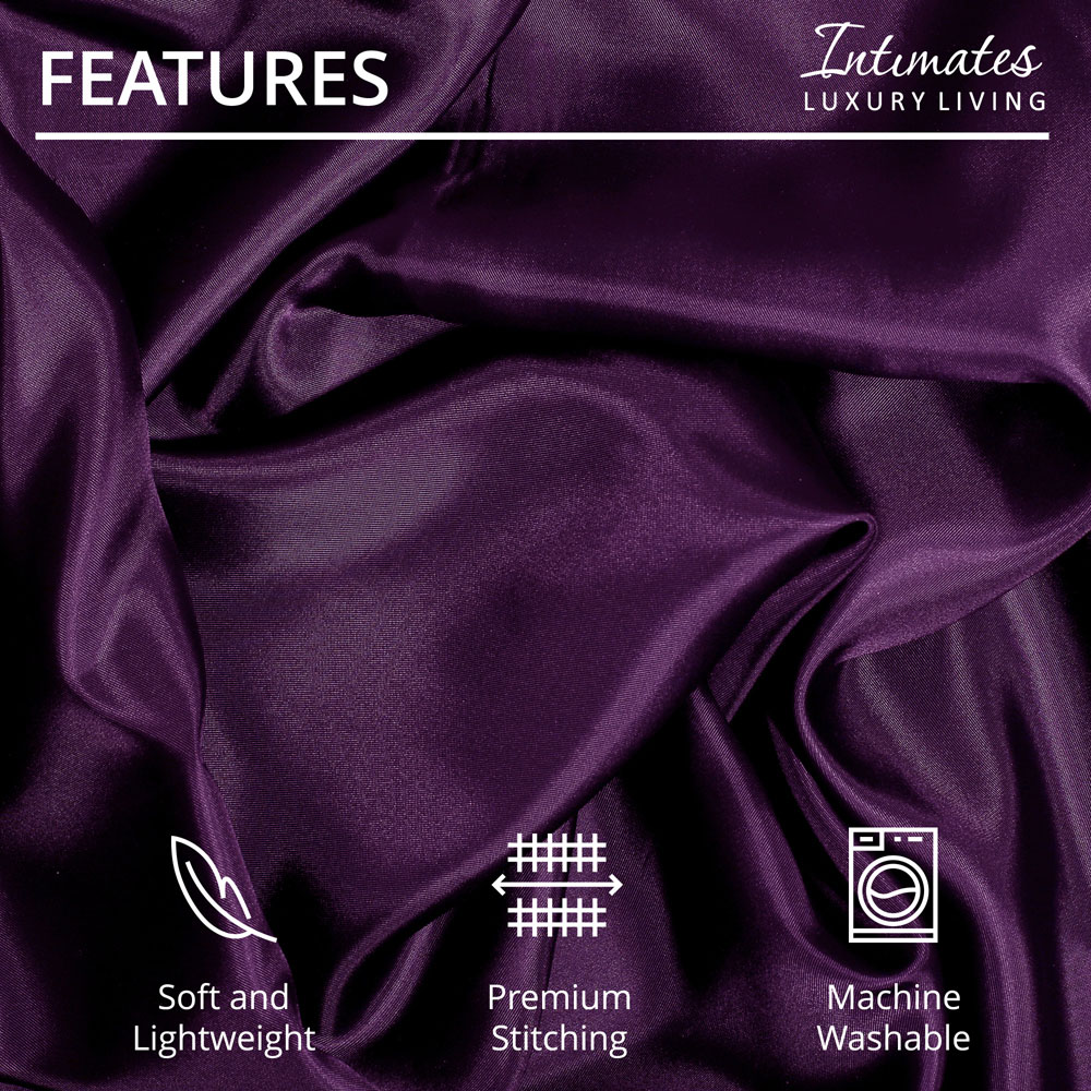 Intimates King Size Purple Satin Bedding Set Image 6