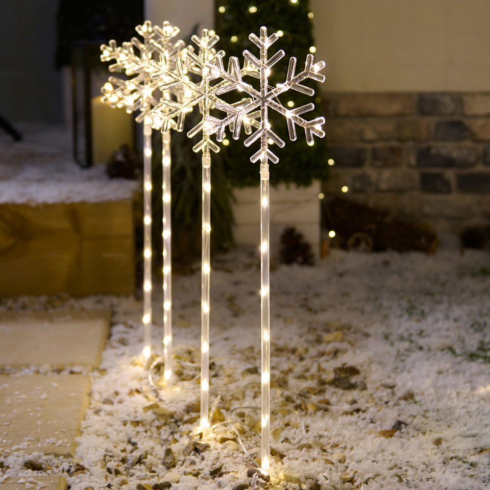 8 Piece Snowflake Stake Lights Image 1