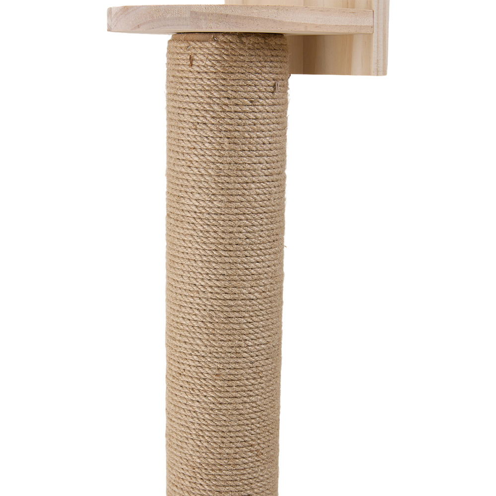 H&O Direct Solid Wood Wall Mounted Cat Scratching Post Image 3