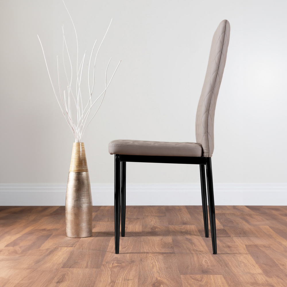 Furniturebox Arona Valera Concrete Effect 4 Seater Round Dining Set Grey and Cappuccino Image 4