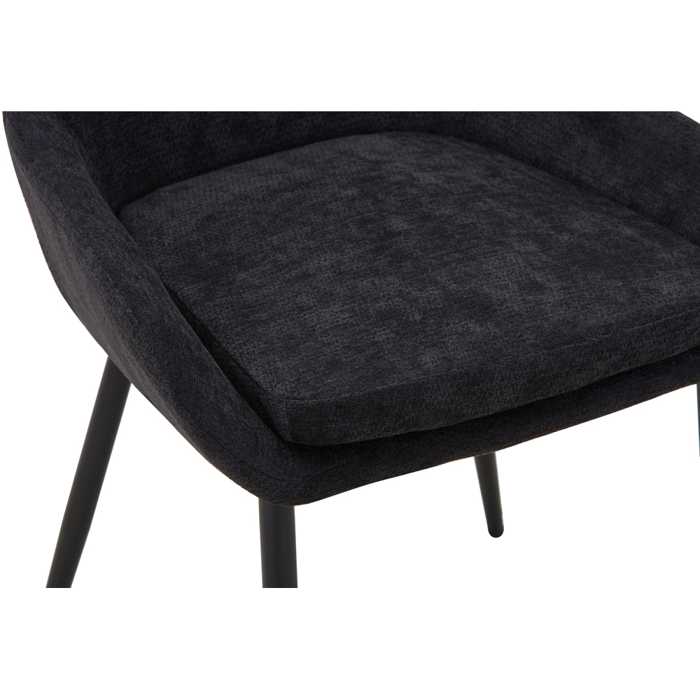 Portland Valenza Black Curved Back Dining Chair Image 7
