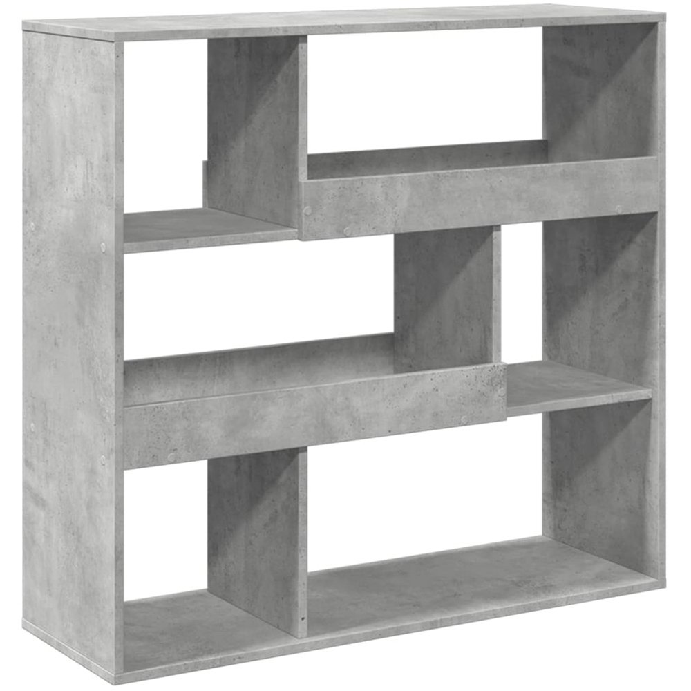 vidaXL 6 Shelf Concrete Grey Bookcase Image 2