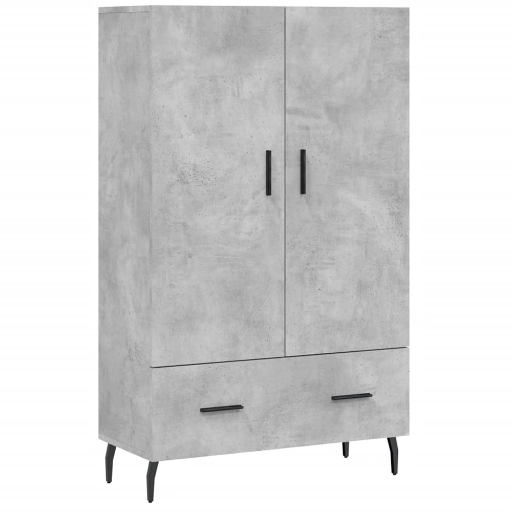 vidaXL 2 Door Single Drawer Concrete Grey Highboard Image 2