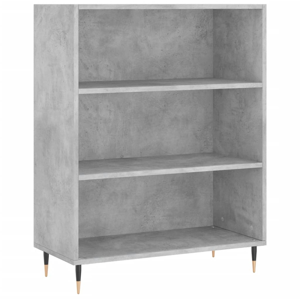 vidaXL 2 Glass Door 3 Shelf Concrete Grey Highboard Image 6