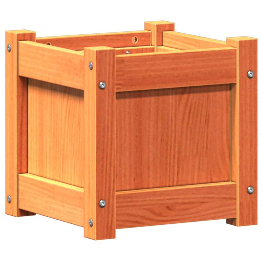 vidaXL Wax Brown Solid Pine Wood Garden Planter 31cm Image 1