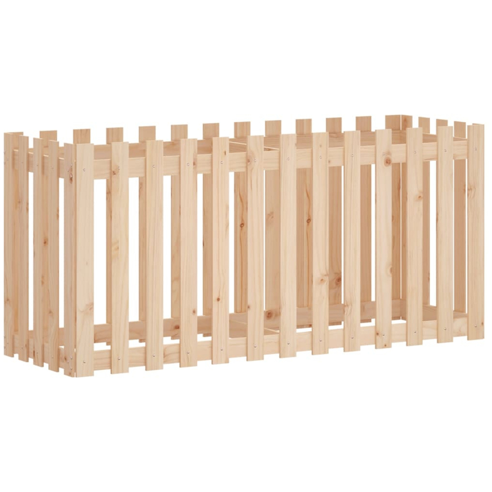 vidaXL White Solid Pine Wood Garden Raised Bed 150 x 50 x 70cm Image 1