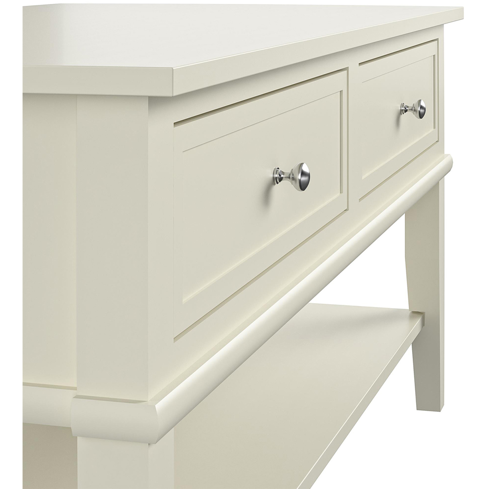 Dorel Franklin 2 Drawer Single Shelf Off White Coffee Table Image 7