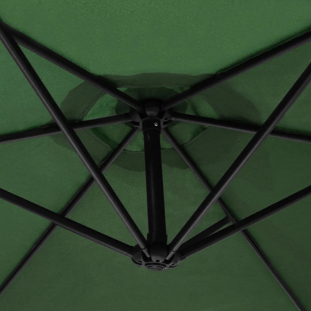 MonsterShop Green Cantilever Parasol with Fan Base Image 3