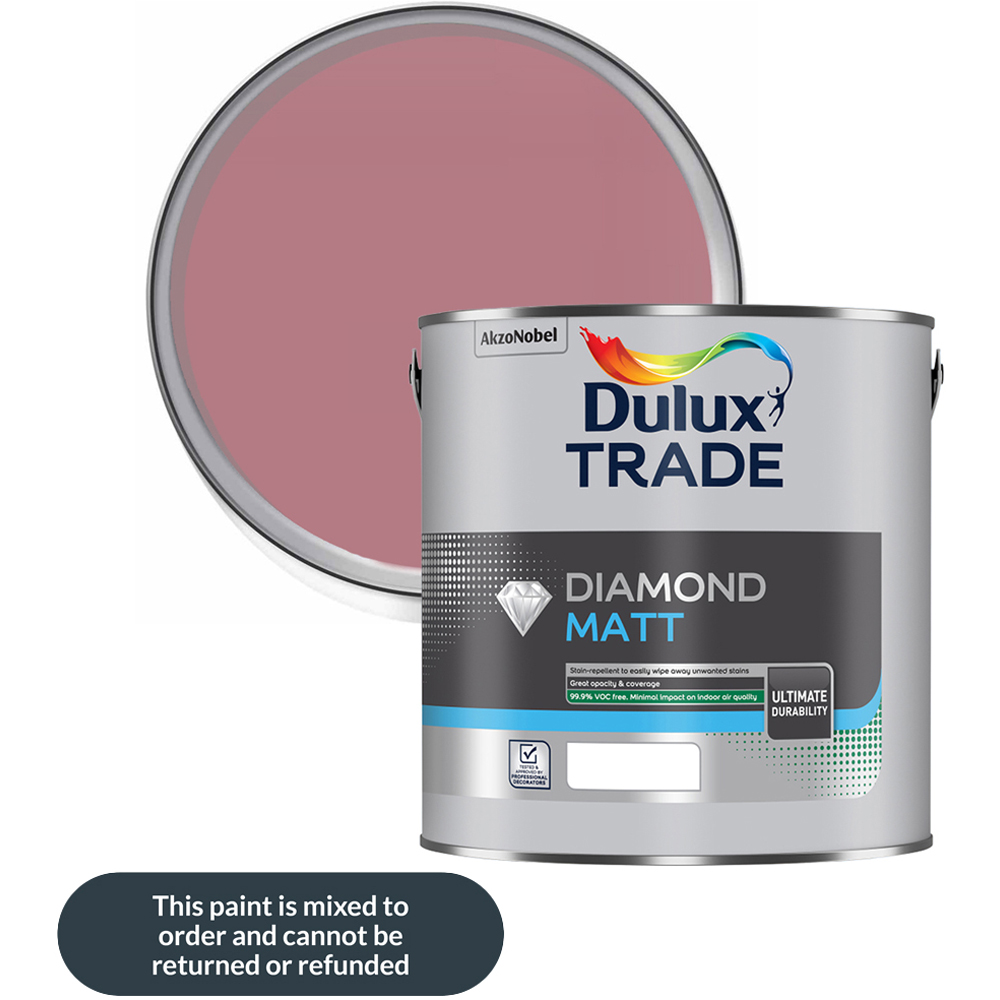 Dulux Trade Raspberry Diva Walls and Ceilings Diamond Matt Paint 2.5L Image 1