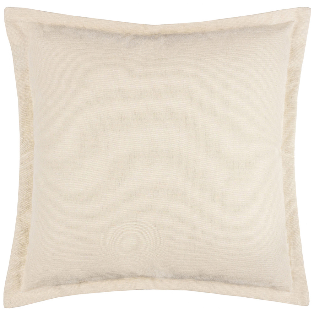 Yard Holmfirth Cream Plain Cotton Canvas Cushion 45 x 45cm Image 1
