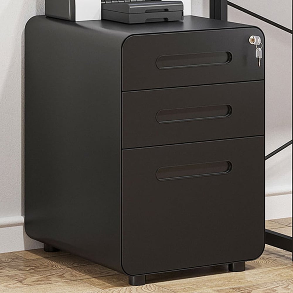 Vinsetto Black 3 Drawer File Cabinet Image 1