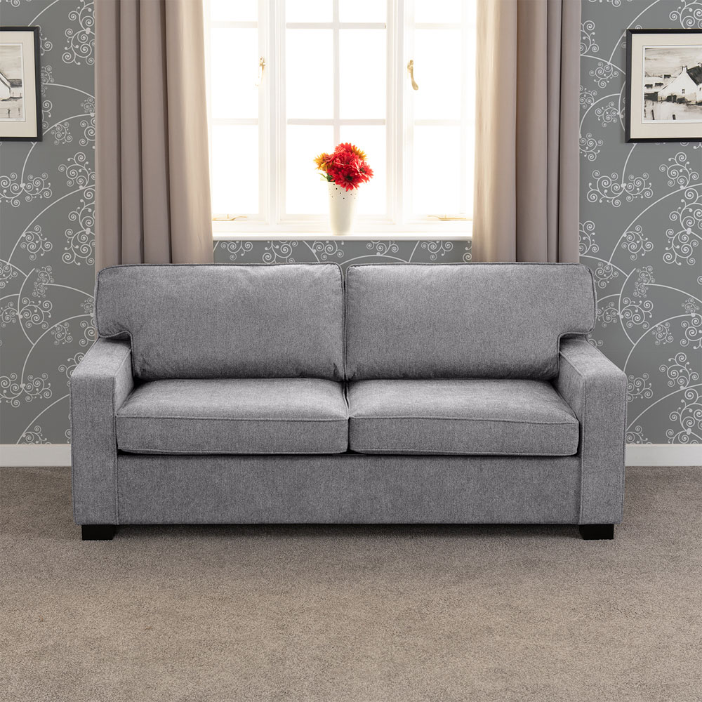 Seconique Eton 2 Seater Light Grey Fabric Sofa Bed Image 7