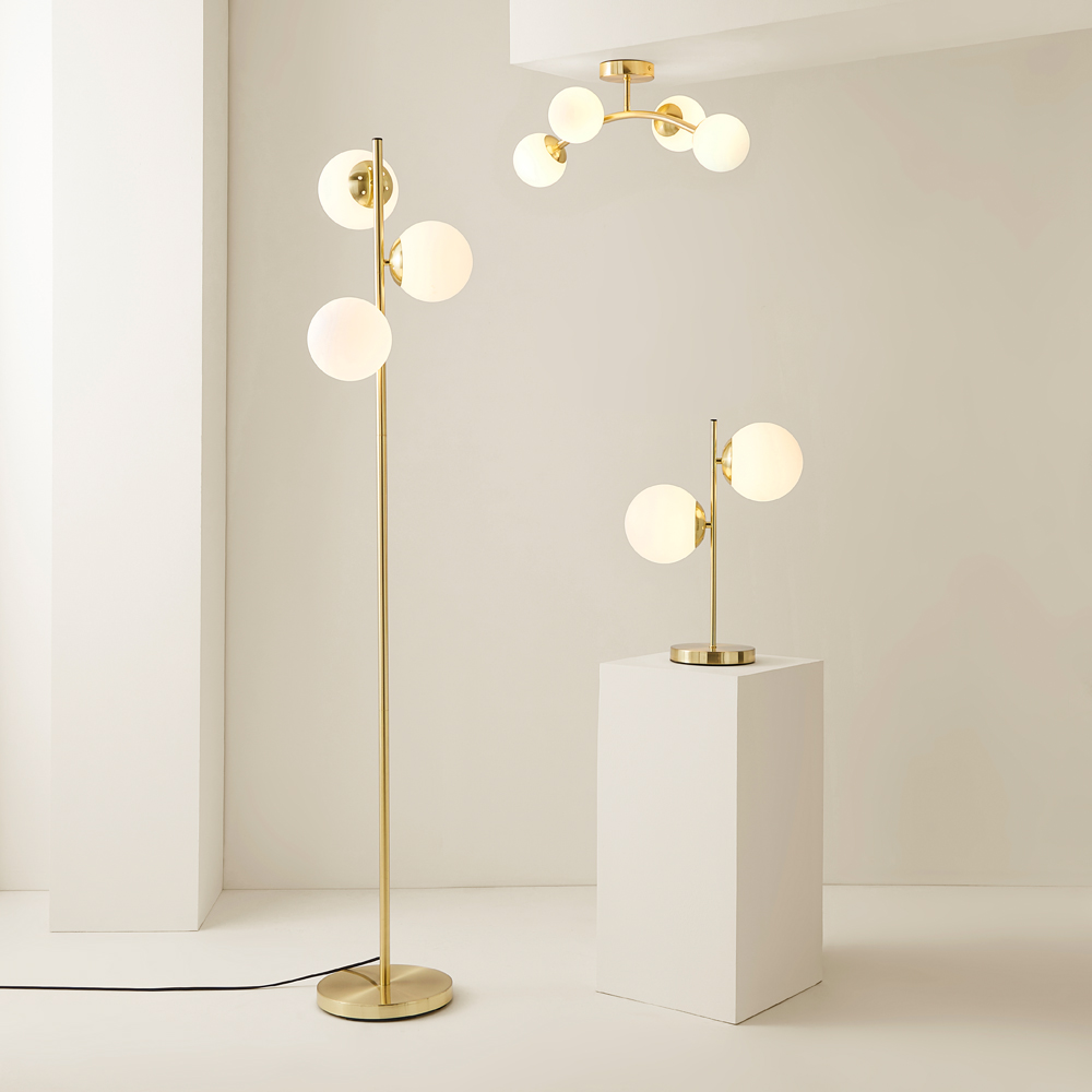 ValueLights Jas Brushed Gold Metal LED Floor Lamp Image 6