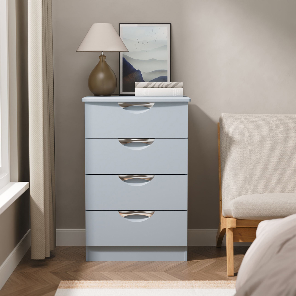 Crowndale Camden 4 Drawer Denim Blue Midi Chest of Drawers Ready Assembled Image 7