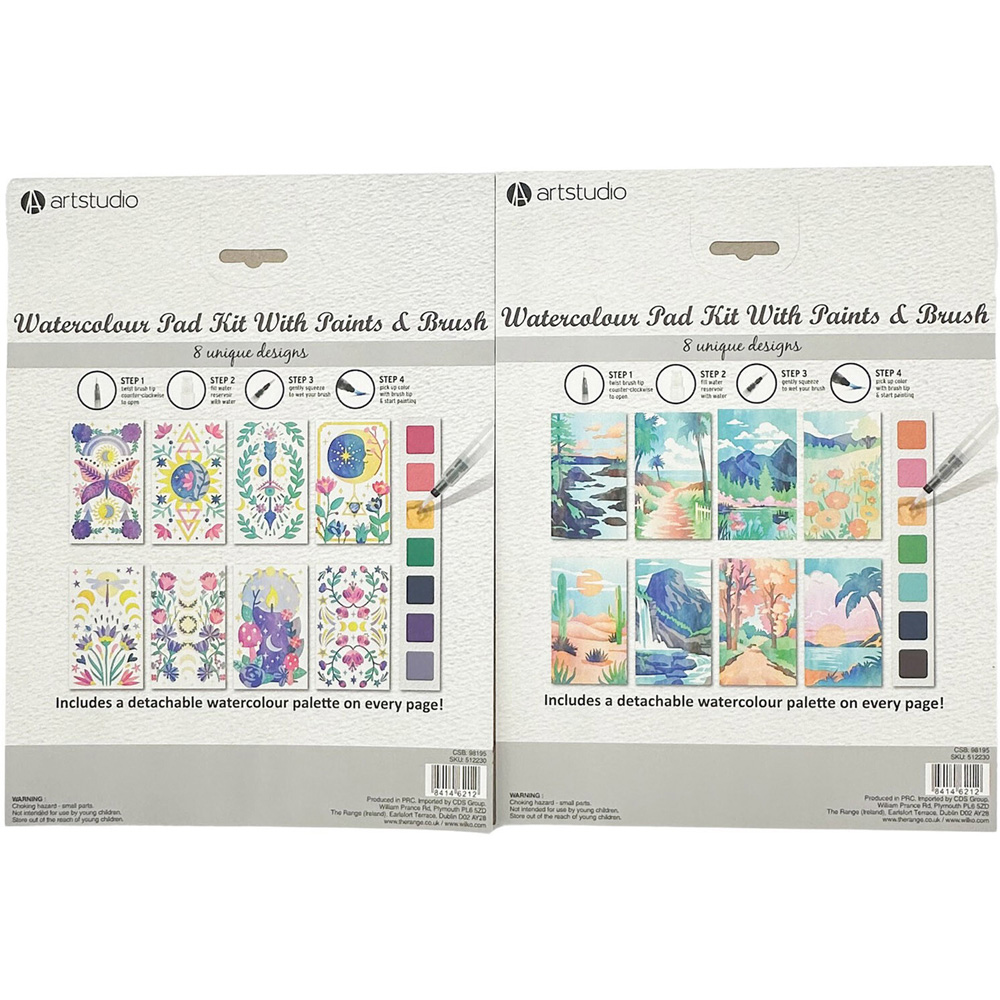 Watercolor Pad Kit with Paints and Brush Image 8