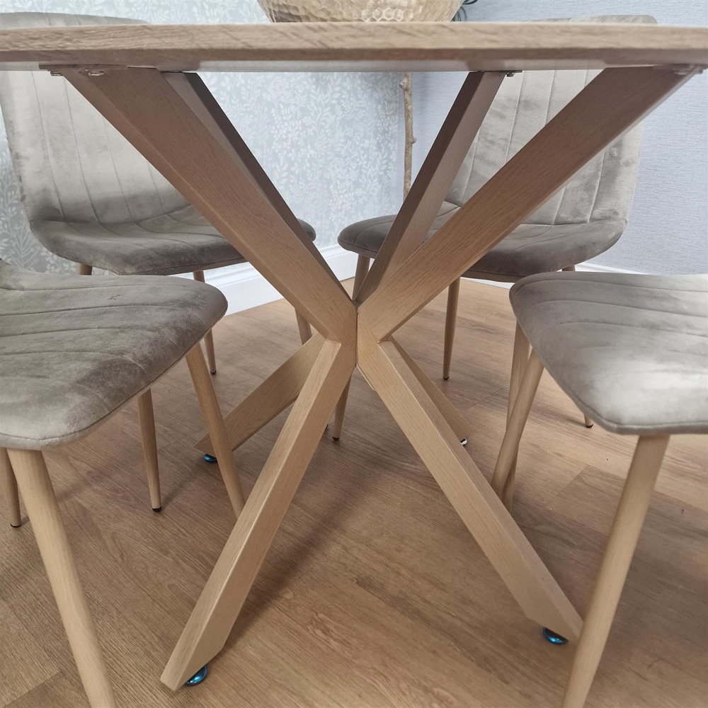 Kosy Koala 4 Seater Wood Effect Round Dining Set Beige Image 3