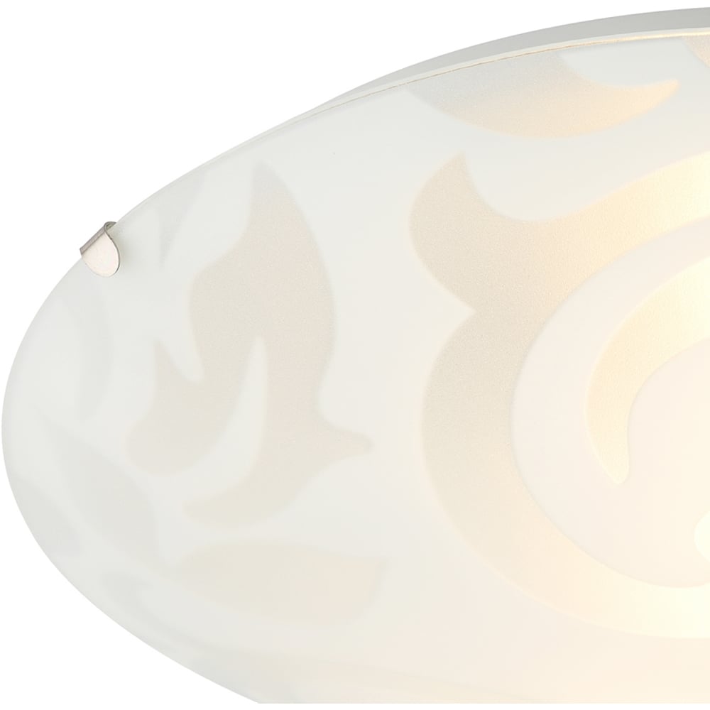 Happy Homewares Floral Circular Frosted White Glass IP20 Flush Ceiling Light Image 5