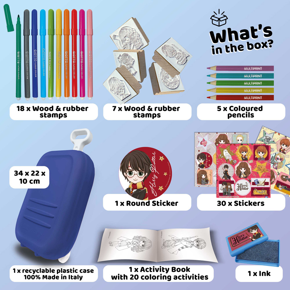 Multiprint Harry Potter Kids Colouring and Stamp Trolley Set Image 2