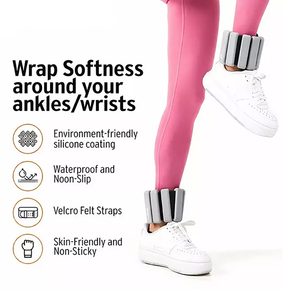 Head Grey Wrist and Ankle Weighted Bangle 1kg 2 Pack Image 5