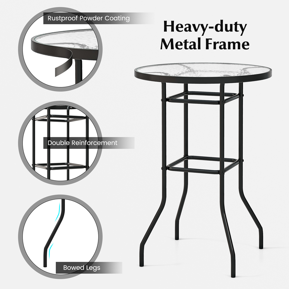 Costway Glass Tabletop Bistro Table Image 6