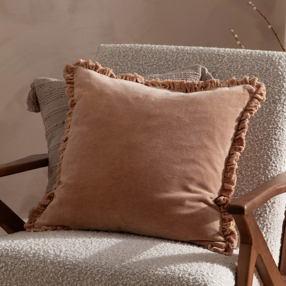 Yard Bertie Cotton Cashew Velvet Cushion 45 x 45cm Image 2