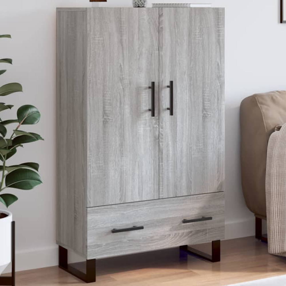 vidaXL 2 Door Single Drawer Grey Sonoma Highboard Image 1