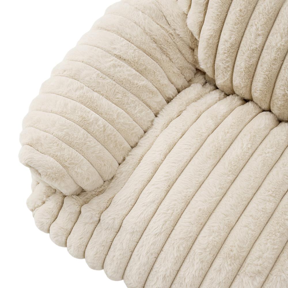 H&O Direct 76cm Beige Super Soft Channel Warm Pet Sofa Bed Image 4