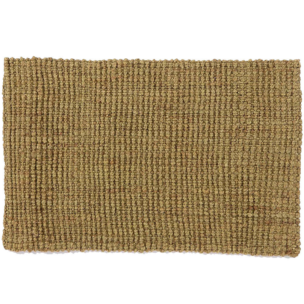 Whitefield Olive Green Handwoven Jute Boucle Doormat 45 x 75cm Image 1