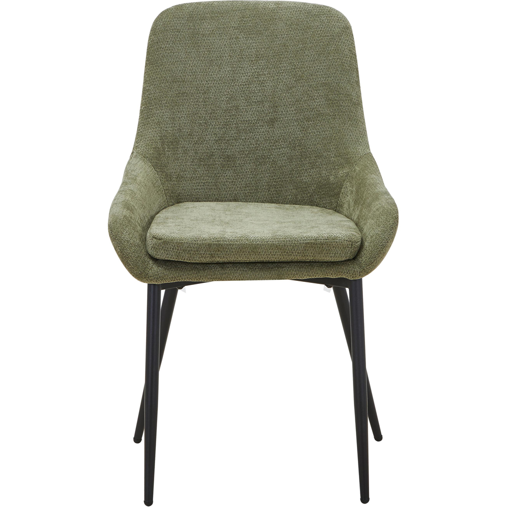 Portland Valenza Olive Curved Back Dining Chair Image 4