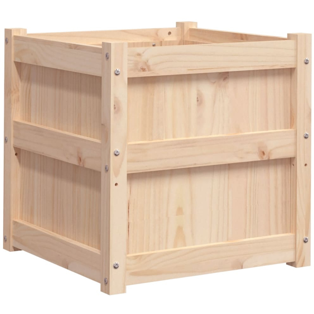 vidaXL Natural Solid Pine Wood Garden Planter 50cm Image 1