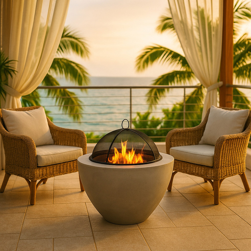 Centurion Supports Fireology Diablo White Stone Effect Fire Pit Image 8