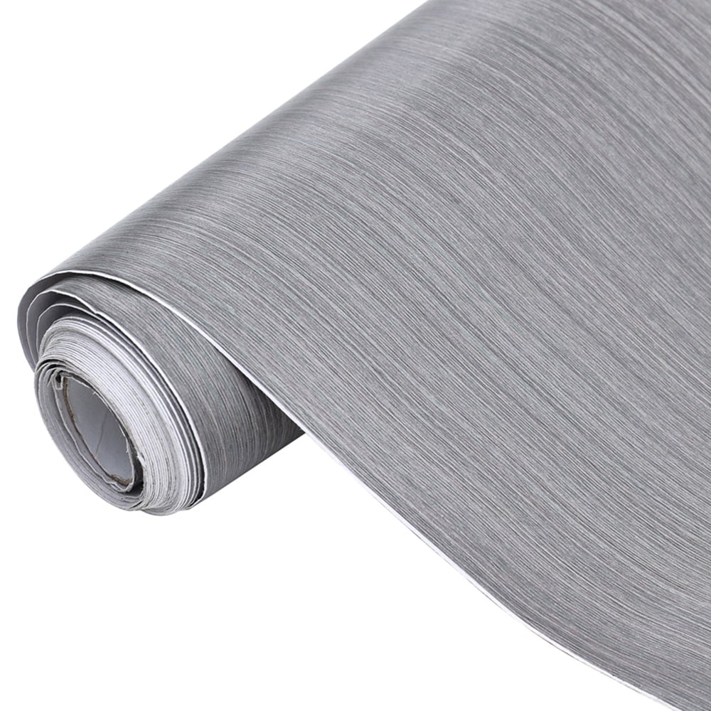 Living and Home Wood Effect Grey Rectangle Self Adhesive Wallpaper Image 5