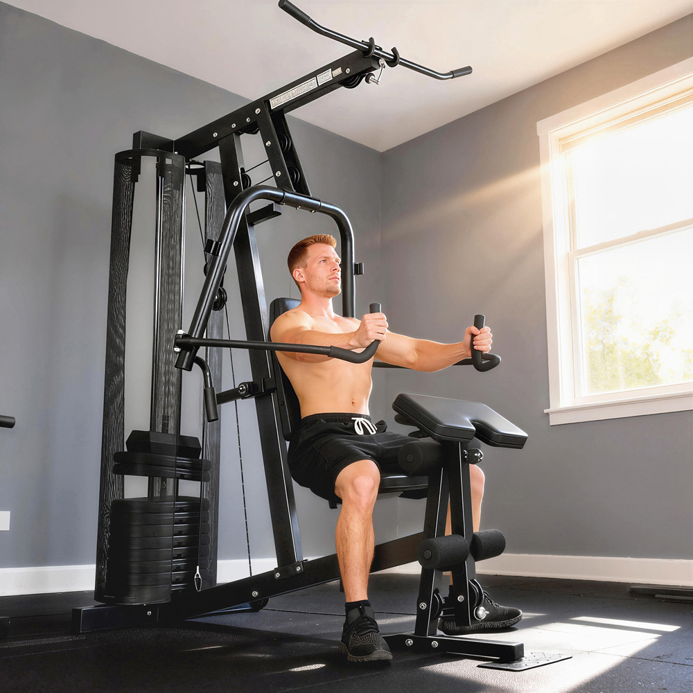 SPORTNOW Multi Function Adjustable Weight Training Home Gym Workout Station Image 2