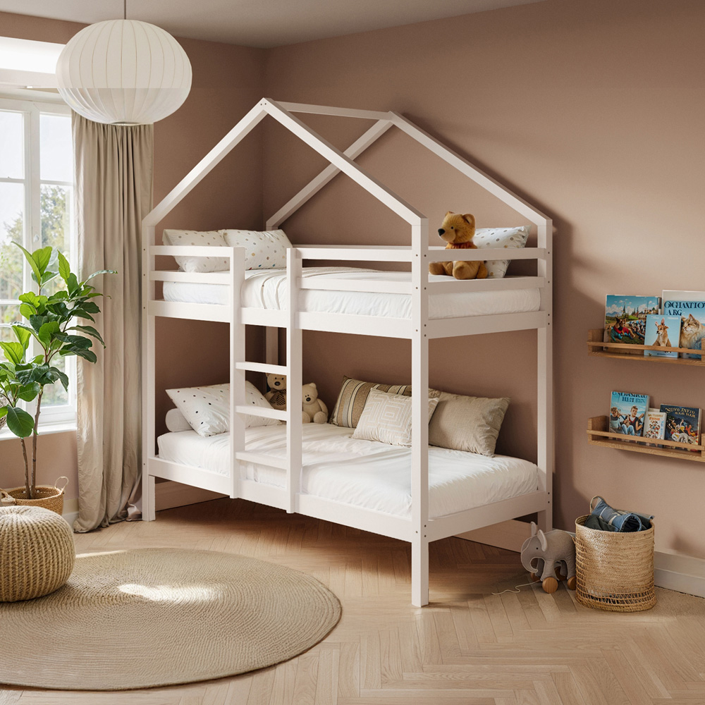 Flair White Wooden Nest House Bunk Bed Image 4